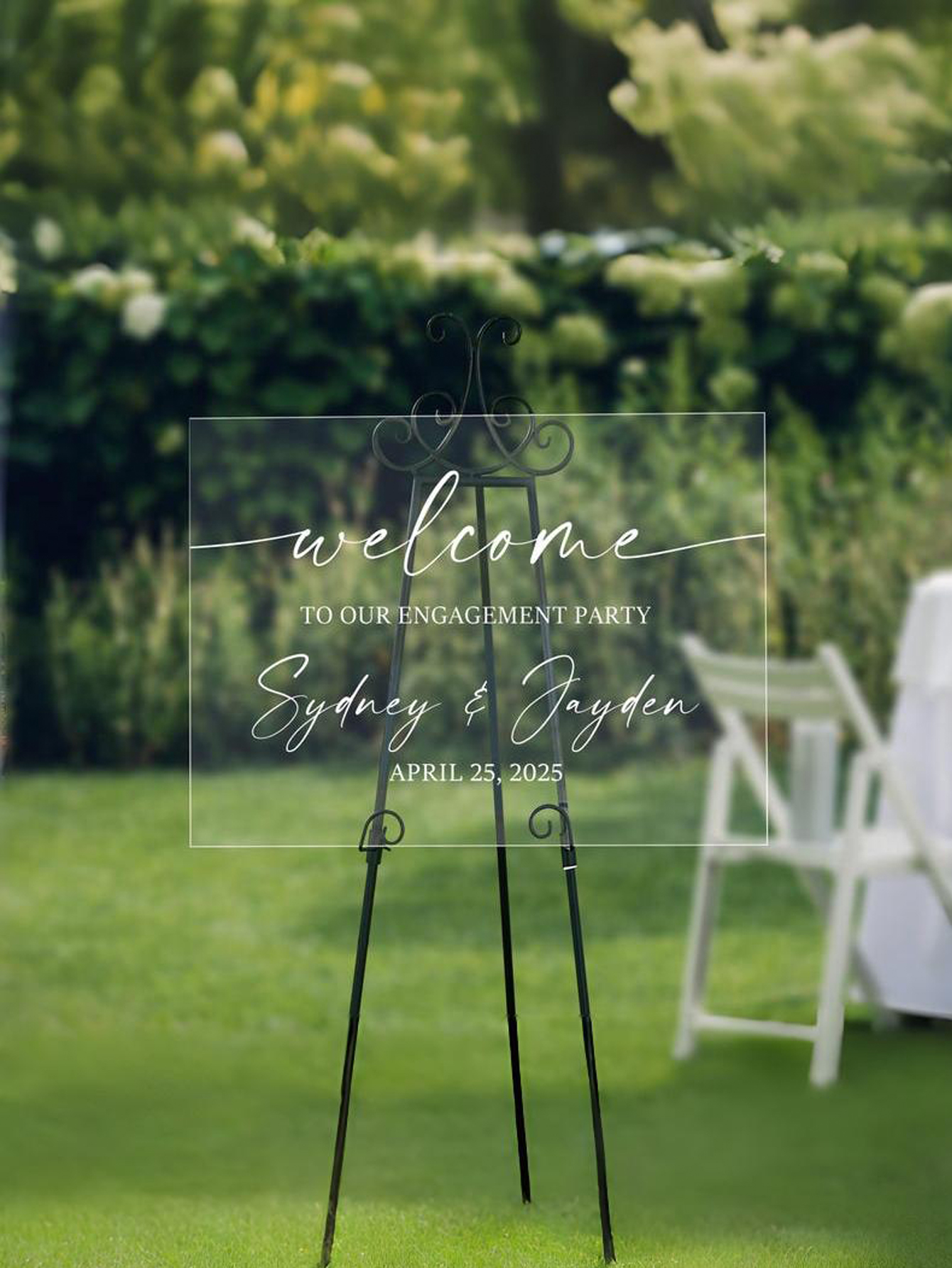 Acrylic Engagement Party Sign